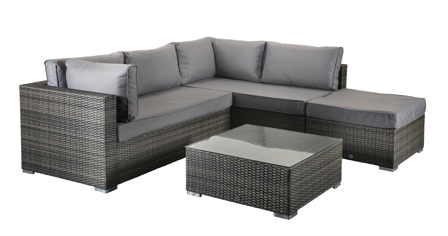 Signature Weave - Outdoor Furniture - Savannah - Corner Sofa In Flat Grey Weave